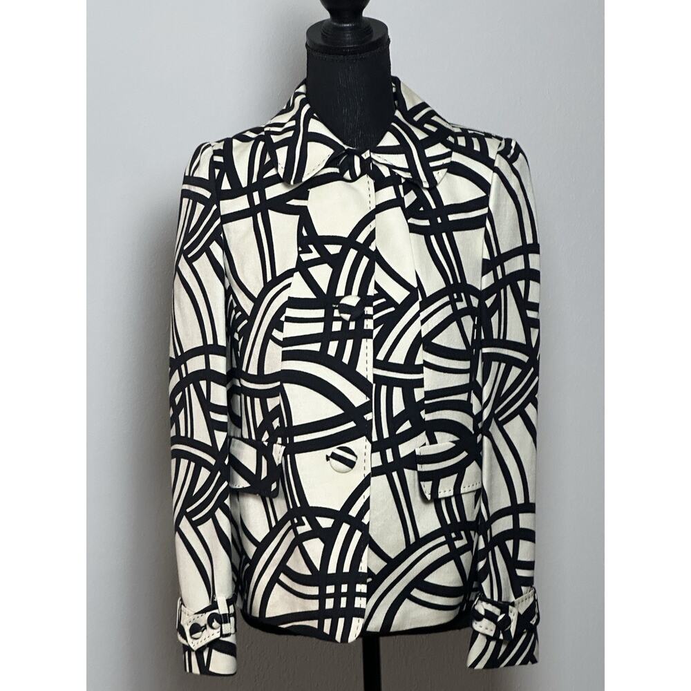 Women's Jacket Blazer‎ By Flamingo Size S Tan Jacket with Black Design